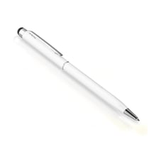 Stylet Écran Tactile Universel Embout Silicone Stylo A Bille Clip Intégré Blanc