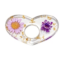 Bague de lecture en résine forme cœur-douceur florale violette