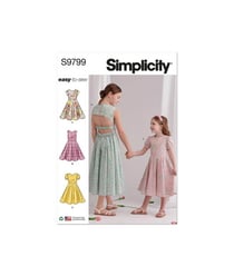 Patron Simplicity 9799 - Robe de fête du 32 au 44 FR Taille - FR 3-6