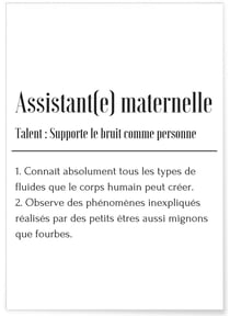 Affiche Définition Assistant(e) maternelle | A3 : 29,7x42cm