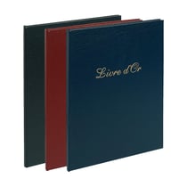 Livre d'or Balacron avec titre 100 pages blanches - 27x22 cm vertical - Couleurs assorties - x 3 - Exacompta