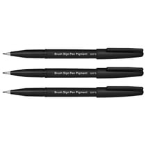 Lot de 3 feutres pinceaux pointe souple PENTEL Sign Pen SESP15-AX - Encre noire