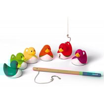 Jeu de peche a la ligne ducky : 6 canards + 2 cannes - janod - j03246 - jeu d'eau
