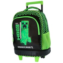Sac à dos à roulettes Minecraft Creeper Vert Boom 43 CM 2 compartiments