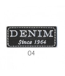 Ecussons Thermocollant Denim Since 1964 6 X 2,5 cm - Mediac 04 Noir
