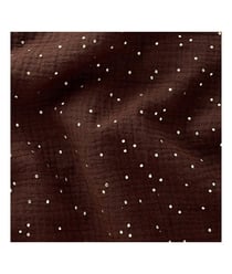 TISSU GLIT DOUBLE GAZE PAILLETE OR de 140 cm de largeur PIMIZCACAO vendu par 50 cm