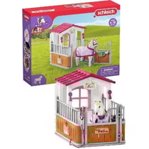 Box avec jument Lusitanienne, coffret schleich avec 12 éléments dont 1 cheval schleich inclus, coffret figurines pour enfants des 5