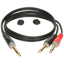 Câble adaptateur Jack 6.35mm stéréo mâle / 2x Jack mono mâle 3m Klotz