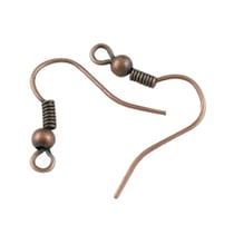 60 CROCHETS supports BOUCLES D'OREILLES metal couleur cuivre 18 mm - creation bijoux perles
