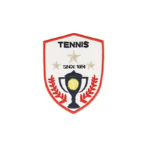 Lot de 3 écussons thermocollants blason fd blanc tennis 5x6cm