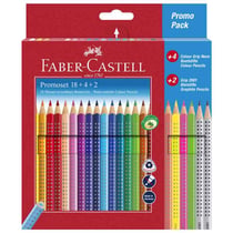 Set de 26 crayons de couleur Faber-Castell Grip - 18 couleurs standards - 4 néon - 2 Grip