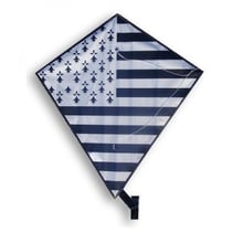 Cerf-volant diamant hermine bretagne 60 x 65 cm - jeu plein air