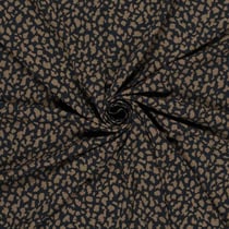 Tissu Crêpe de Viscose Séléné moucheté Camel sur fond Noir