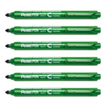 Lot de 6 marqueurs permanents rétractables - PENTEL - Pointe conique moyenne - Vert