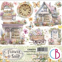 24 papiers de die cuts scrapbooking carterie 15 x 15 cm CIAO BELLA FLOWER SHOP