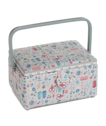 Coffret à couture motif Mercerie - 17.8x24.5x14.5 cm - Distrifil Multicolore