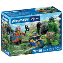 PLAYMOBIL - Troll et trésor chevaliers du Lion - 72116 - Adventure les chevaliers