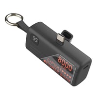 LinQ Mini Powerbank 8000mAh avec Connecteur USB-C intégré et Format Porte-Clé Noir