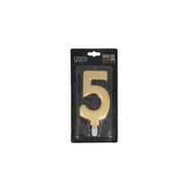 Bougie anniversaire dorée XXL chiffre 5