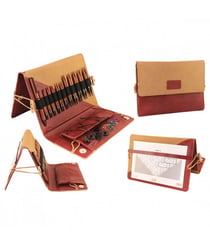 Set Deluxe Aiguilles interchangeables Ginger N° 3,5 à 12 cables 40 et 50 cm - Knitpro Marron