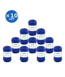 Lot de 10 pelotes COTTON QUICK UNI de Gründl – 500 g de coton mercerisé certifié Oeko-Tex 135 Bleu