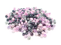 500 Perles de rocaille Violet Rose Gris Noir - mélange multicolore ø 4 mm 6/0 - creation bijoux
