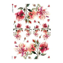 1 feuille de papier de riz 22.5 x 32 cm découpage collage Paper Designs FLEUR ROUGE 0131