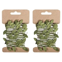 2 guirlandes de feuilles vertes en papier 2 m