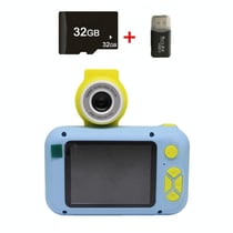 Appareil Photo Enfant HD Reversible Bleu 32G Jeux Intelligents 1000mAh YONIS