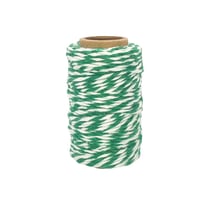 MégaCréa DIY - Ficelle coton bicolore vert foncé et blanc 25 m x 1,5 mm