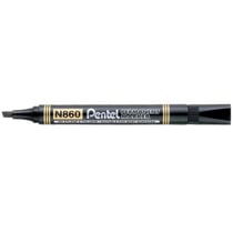 Lot de 12 marqueurs permanents - PENTEL - Noir - Pointe biseautée 0,6 - 4,5 mm