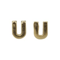 Lettres en cire - U - , or, 9mm, 2 pces