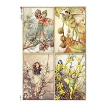 1 feuille de papier de riz 22.5 x 32 cm découpage collage Paper Designs FEE 0057