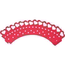 12 Wrappers à Cupcakes Coeurs Fuchsia