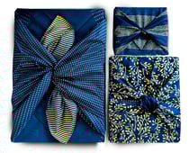 Lot de 3 Emballage Papier Cadeau Réutilisable Coton Recyclé Tissu Furoshiki Ecologique Pack Famille Extraordinaire