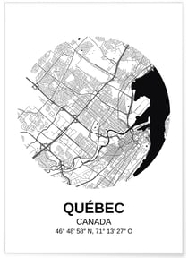 Affiche Carte Québec | A3 : 29,7x42cm