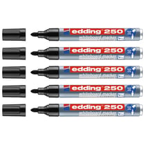 Lot de 5 marqueurs pour tableaux blancs - EDDING - Noir - Pointe ronde 1,5-3 mm - Corps aluminium
