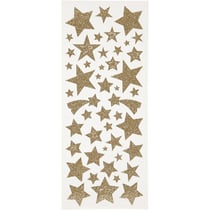 Stickers pailletés - Étoiles dorées - 110 pcs