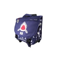 POL FOX – Cartable à roulettes 38 cm – SHARK – Bleu marine – 2 compartiments