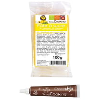 Stylo chocolat + Pâte à sucre jaune 100 g