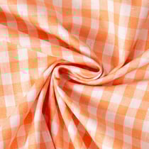 Tissu Toile de Coton enduite Rayures Bardot sur fond Orange