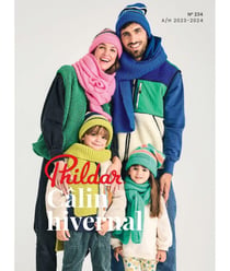 Catalogue Famille Automne/Hiver 2023-2024 n°234 de Phildar - Câlin hivernal - Chaleur et Style pour Toute la Famille Gris