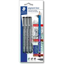 Feutres fins noir - Crayon graphite 2B - Taille-crayon métal - Gomme - Staedtler