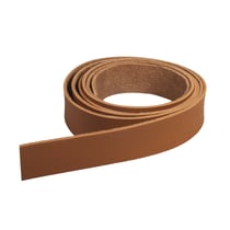 Bande en cuir synthétique, plat, brun chevreuil, 138x2cm, 1 pce.