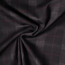 Tissu Bengaline carreaux sur fond Gris anthracite