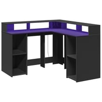 Bureau table poste de travail meuble d'ordinateur informatique étude avec lumières LED