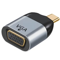 Adaptateur Vidéo USB-C Mâle vers VGA Femelle Résolution 1080p Compact Gris