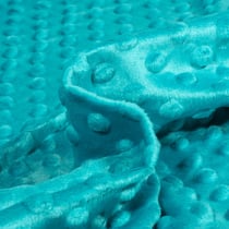 Tissu Doudou Ultra doux Pois Bleu canard