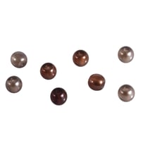 Perles en verre Renaissance, mi - transp., brun mélange, 10 mm, à grand trou, boîte 32 pièces