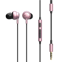 Écouteurs Smartphones Intra-Auriculaires Stéréo Jack Micro Volume Or Rose YONIS